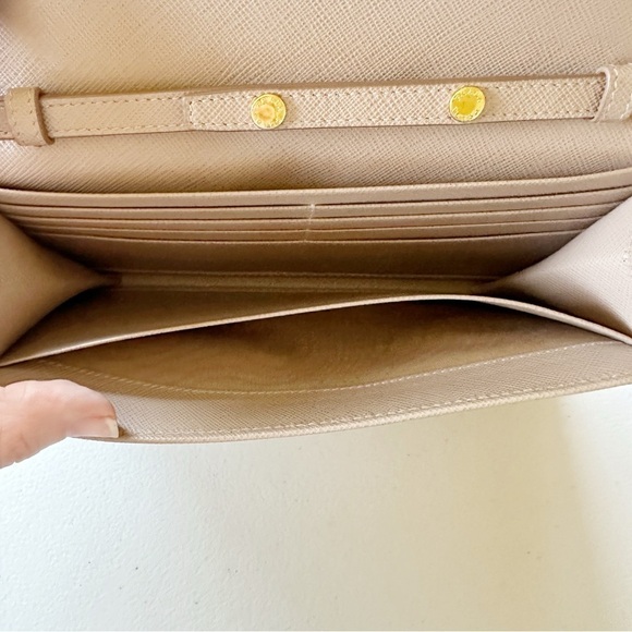 PRADA Saffiano Metal Bar WOC Chain Wallet in Cammeo - Picture 11 of 13